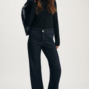 TAYLOR STRAIGHT LEG IN DARK BLUE SHINY GOLD PREMIUM