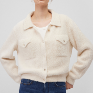 BUTTON CARDIGAN IN ANTIQUE WHITE