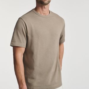 SHORT SLEEVE CREW NECK T-SHIRT IN BRINDLE