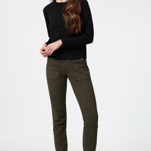 IVY SLIM CARGO IN DARK GREEN LUXE TWILL