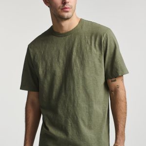 SLUB SHORT SLEEVE T-SHIRT IN DUSTY OLIVE