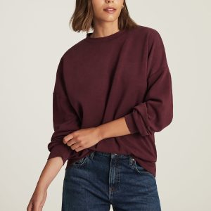 LUXE TOUCH TENCEL™ SWEATSHIRT IN TAWNY PORT