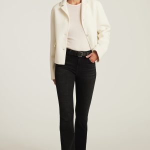 SYDNEY FLARE IN DARK SMOKE FEATHER BLUE