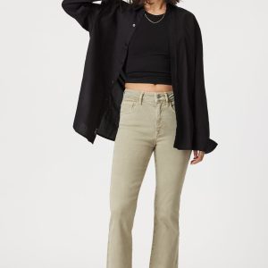 ANIKA CROPPED FLARE IN GREEN FLEX BLUE