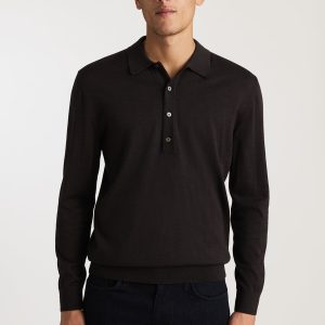 EDITION WOOL POLO SWEATER IN MAJOR BROWN